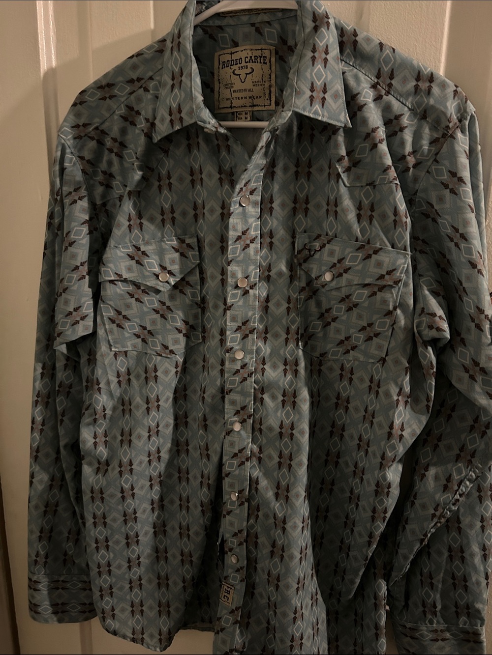 Men's Light Blue Western Shirt